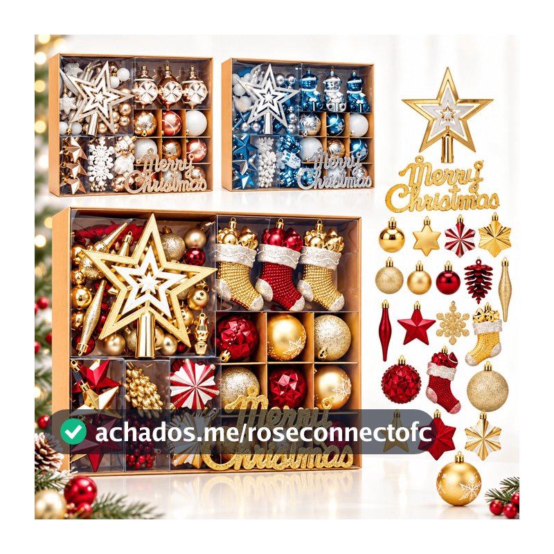 Kit 70 Bolas decoração de natal árvore pendente bolinhas enfeites natalinos casa pisca pisca led