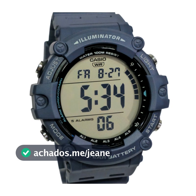 Relógio Casio Digital Masculino Standard Azul AE-1500WH-2AVDF