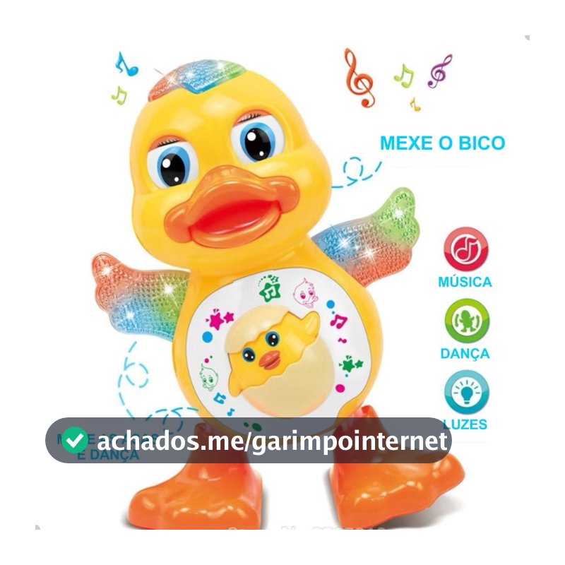 Brinquedo Pato Patinho Dançante Musical Dança, Anda, Mexe, com Luz E Som