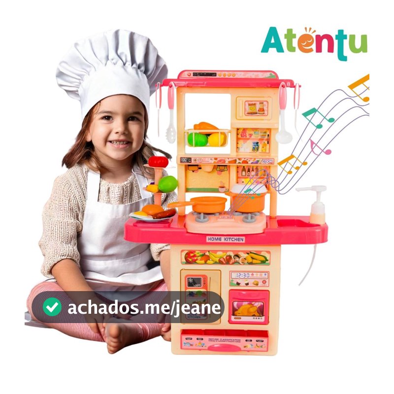 Kit Cozinha De Brinquedo Completa Infantil Sai Água E Som