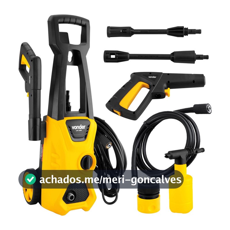 Lavadora de Alta Pressão Econômica Potente 1400W Lav1600 Vonder - Acompanha Rodas e Bico Shampoo