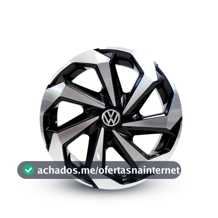 Jogo 4 Calotas Esportiva Spider Aro 13/14/15 Prata/Preto Vw Fox Gol Voyage Up Saveiro