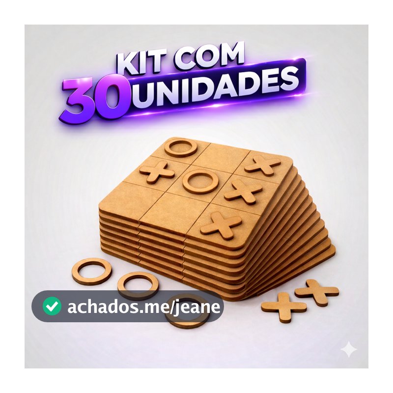 30 Unidades Jogo da Velha MDF Brinquedo Educativo Infantil Lembrança Festa Aniversário Presente