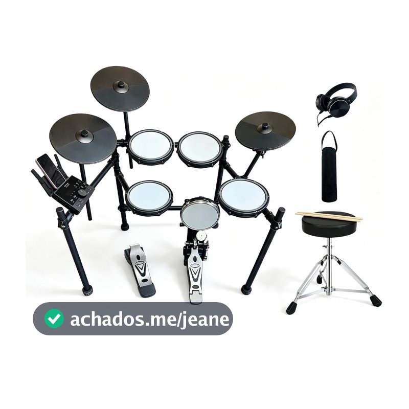 Bateria Eletrônica Profissional com Caixa Mesh 8", Sons BFD, Kit de Percussão Digital Completo
