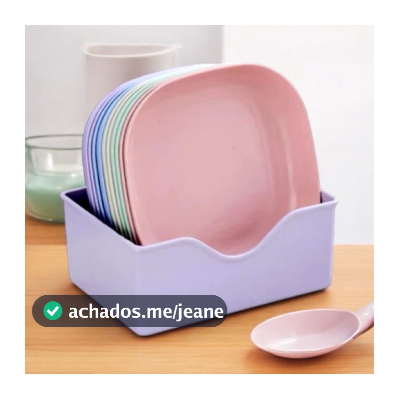 Kit 10 Mini Pratos Coloridos Plástico Reutilizavel Com Suporte Coisas Diferentes Para Casa Cozinha