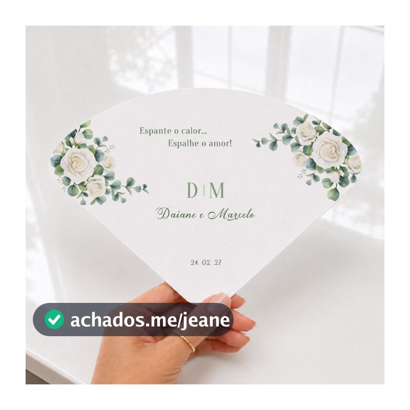 Ventarola Leque de Alegria para Casamento Personalizado com Nomes e Data