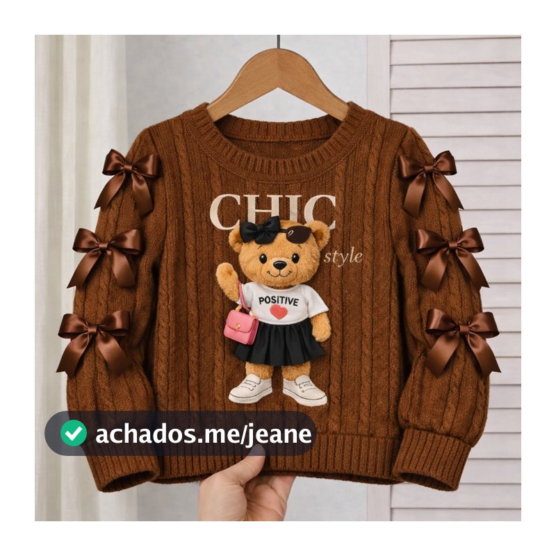 Blusa Manga Longa Infantil com Lacinhos para meninas