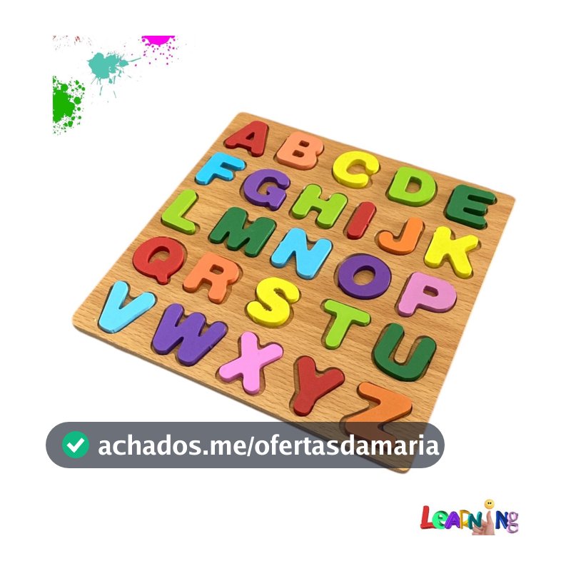 Brinquedo Educativo Colorido Madeira 16+ PEÇAS GRANDE Para Criança