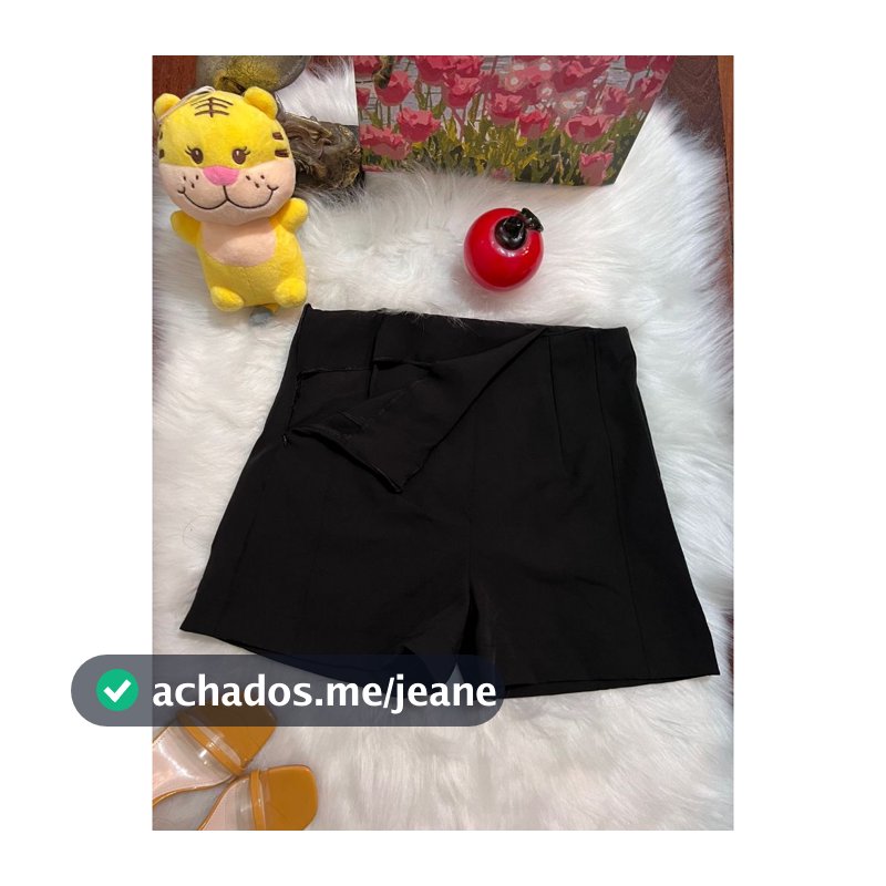 H MODA Short alfaiataria zara casual feminina com ziper por lado