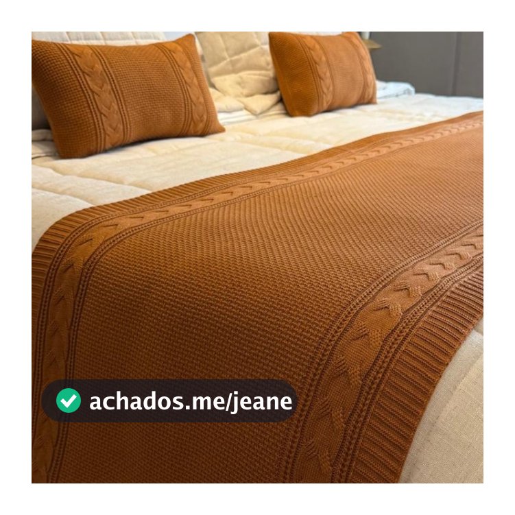 Kit Peseira + 2 Capas Almofada 30x50cm Tricô Premium Toque Macio Alta Durabilidade Sofisticação