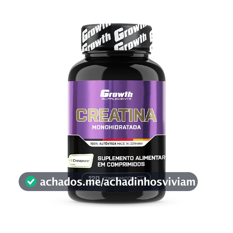 Creatina Creapure 120 comprimidos Sem Sabor Pura 100% - Growth Supplements para Ganho Muscular e Desempenho Esportivo