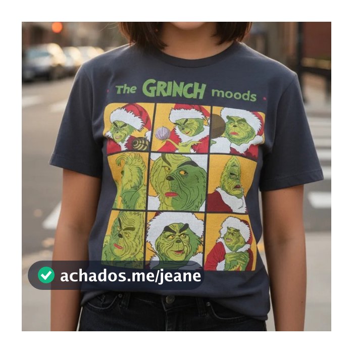 Camiseta Grinch Seu Humores De Natal Familia T-Shirt Natalina Camisa 100% Algodão Premium