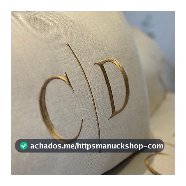 Almofada Personalizada Bordada Com Enchimento Rineira Baguete 50x30 Inicial Casal Linho Veludo