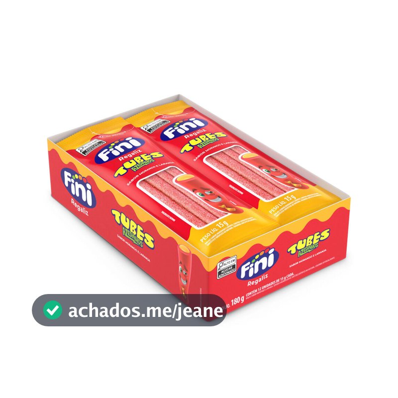 Fini Tubes Morango C Laranja Citrico 12 unidades de 15g