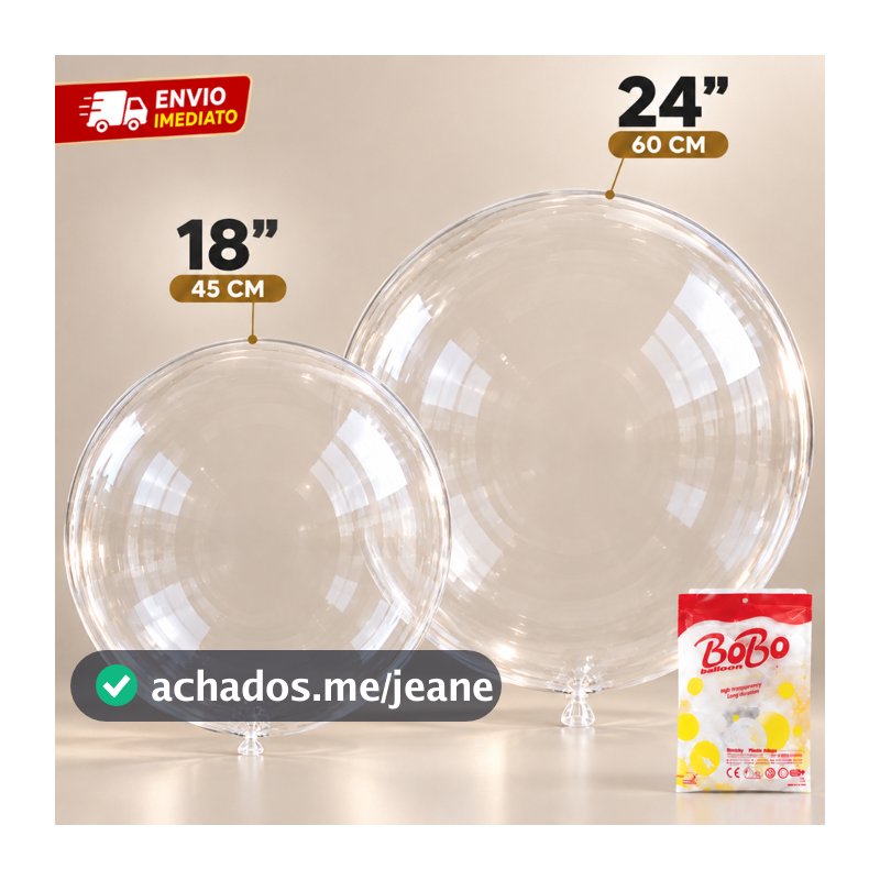Balão Bubble BoBo Transparente 18 e 24 Polegadas Cristal Para Festas Decoração