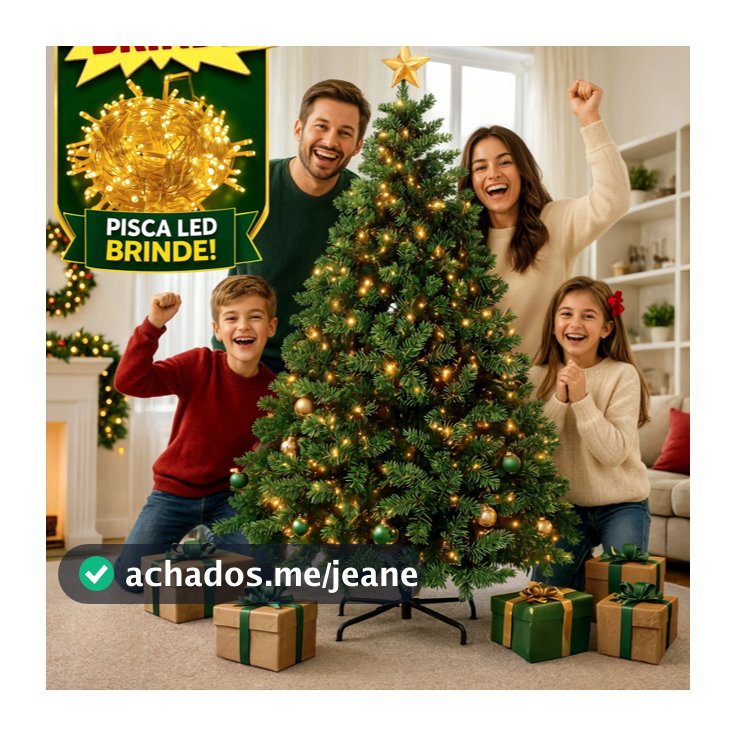 Arvore de Natal 1,80mt - 400 galhos Pinheiro Grande Realista + Pisca LED - Novidade Oferta Exclusiva