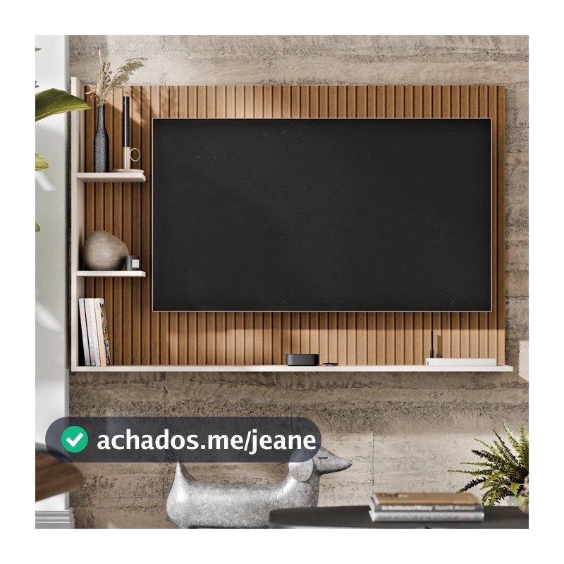Painel Para TV 50 Polegadas Retro Nicho e Prateleira Rack Suspenso Modelo Berlim  - Quality Móveis