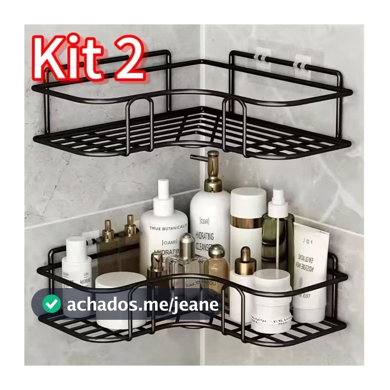 Prateleiras para Banheiro com Suporte e Alto Adesivos – Organizador de Shampoo, Sabonete, Cozinha e Lavanderia