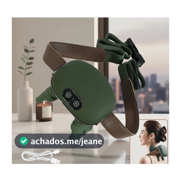 Massageador Elétrico Portátil Alívio P/ Pescoço 3 Intensidades + Aquecimento Infravermelho