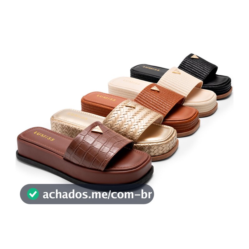 Tamanco Feminino Lumiss Sandália Flatform Chinelo Confortável Juta