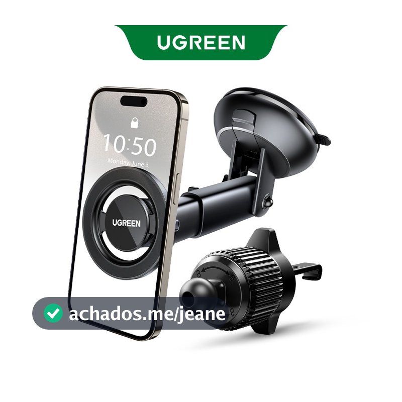 Suporte Magnético De Telefone Para Carro UGREEN Painel De Ventilação De Ar Ventosa Universal iPhone 16 Pro Max , 15 , 14