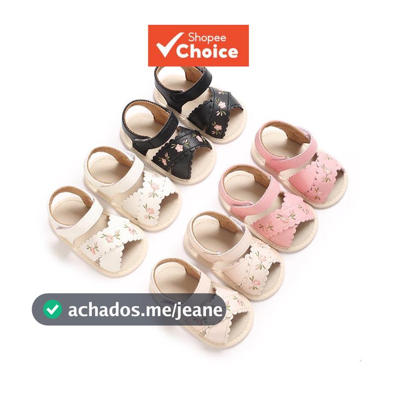 Sandálias De Princesa Bordadas Fofas Para Bebês , Sapatos De Caminhada Sola Plana Macia , Primeiros Caminhantes Por 0 A