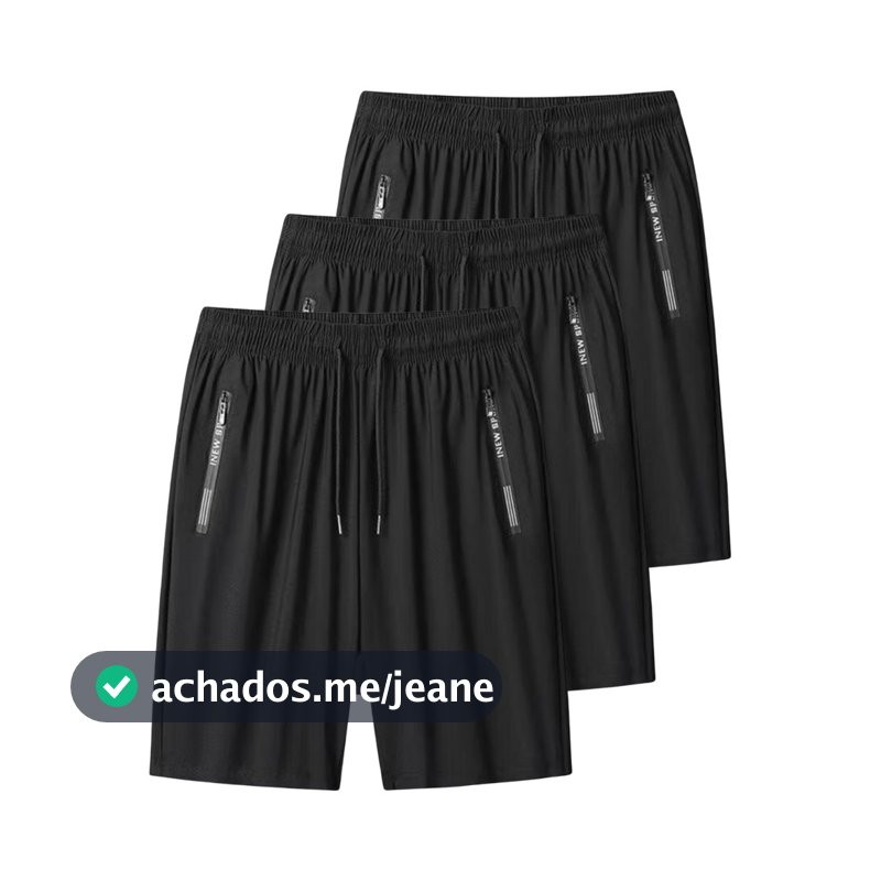 Kit 3 Shorts Masculina Tactel Corrida Praia Academia SECAGEM RAPIDA IMPORTADO
