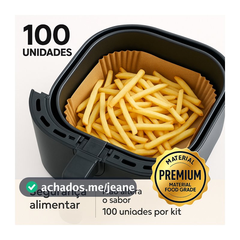Kit 100 Formas Descartável Fritadeira Elétrica Air fryer Antiaderente Quadrada Assadeira Protetor