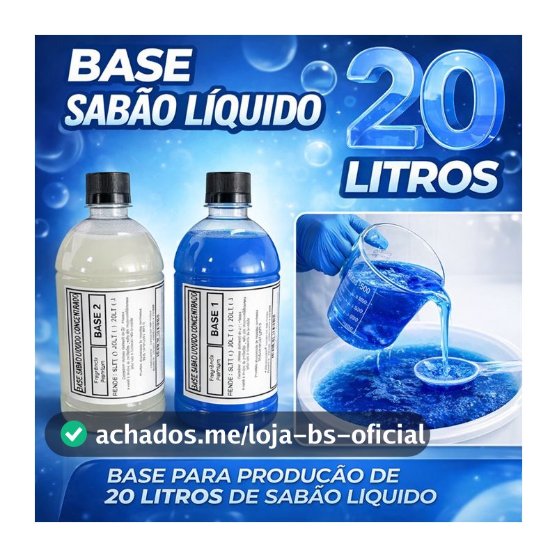 Base Para Sabão Líquido Lava-Roupas Rende 20 Litros Fácil e Prático