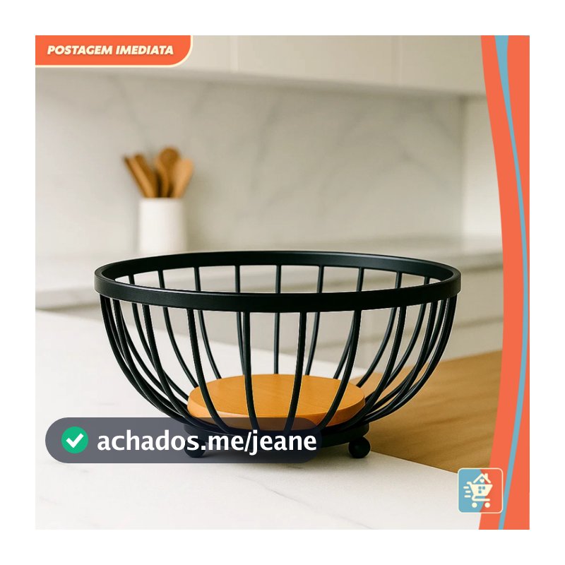 Fruteira de Mesa Estrutura em Ferro e MDF – Design Elegante, Durável e Funcional