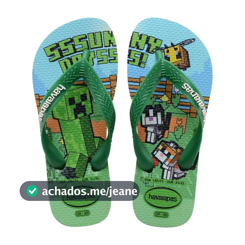 Chinelo Havaianas Infantil Minecraft