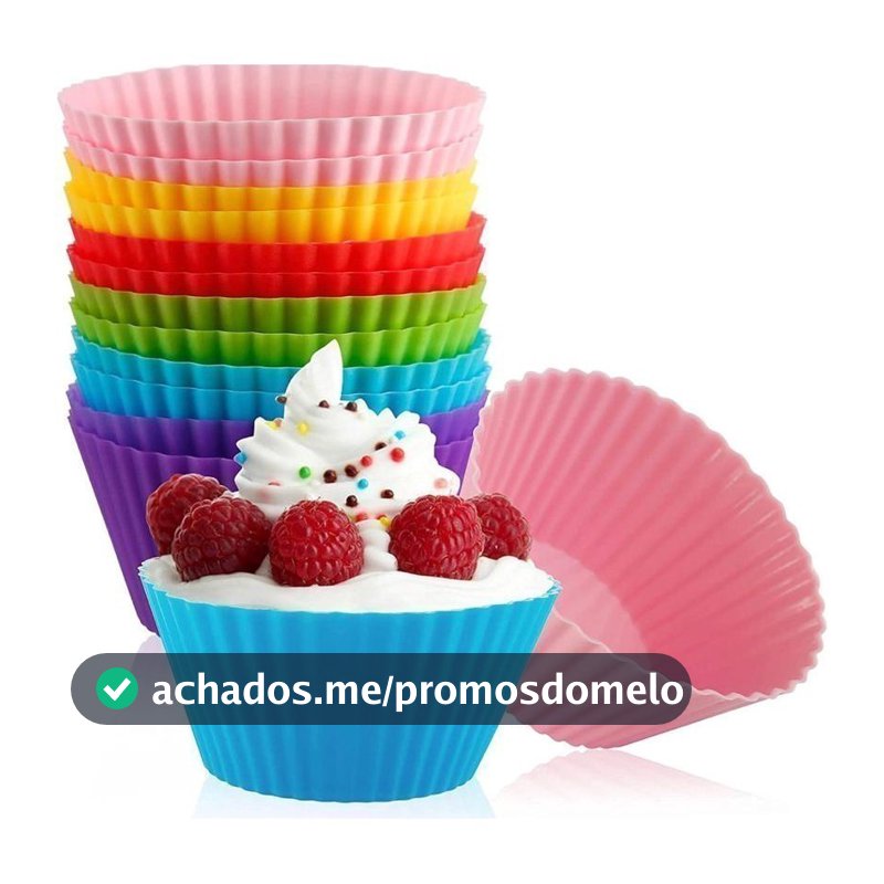 Conjunto com 12 Forminhas de Silicone Redondas | Mini Formas para Cupcake, Muffin e Doces ENVIO IMEDIATO