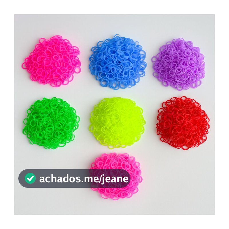 Kit 1.000 Elástico Pet Shop Silicone Colorido Grossinho Cabelo Infantil Pulseira Penteado Banho e Tosa