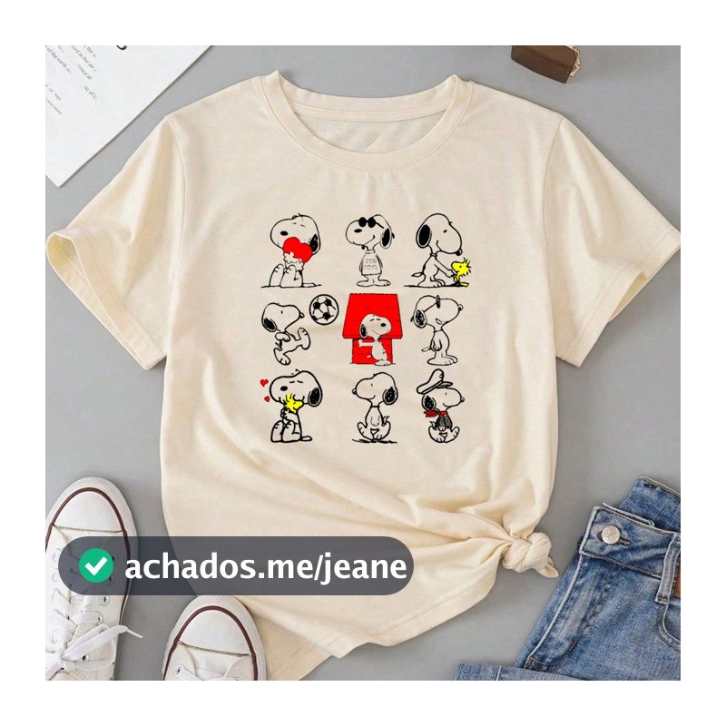 Blusa Feminina Camiseta Feminina Blusinha Tshirt Feminina Blusa Básica Camiseta Snoopy