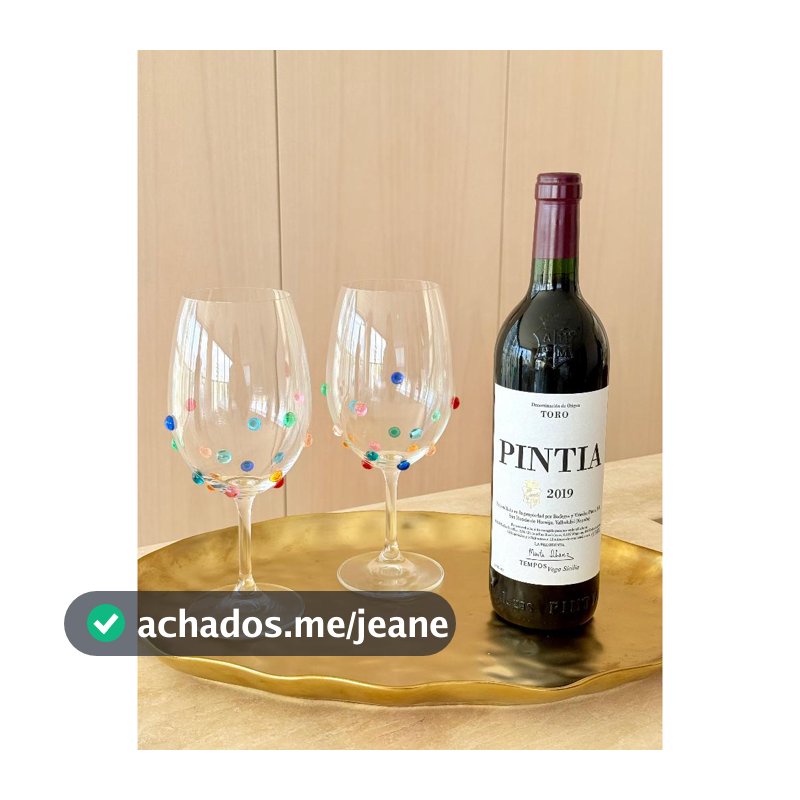 Taças de Cristal Vinho 580 ml Bohemia Titanium decorado com mini gemas 2 un Colors