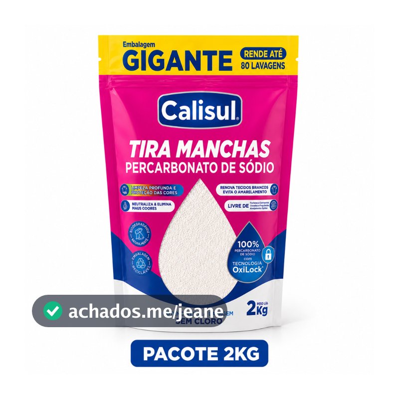 Calisul Percarbonato de Sódio 100% Puro Remove Manchas Difíceis