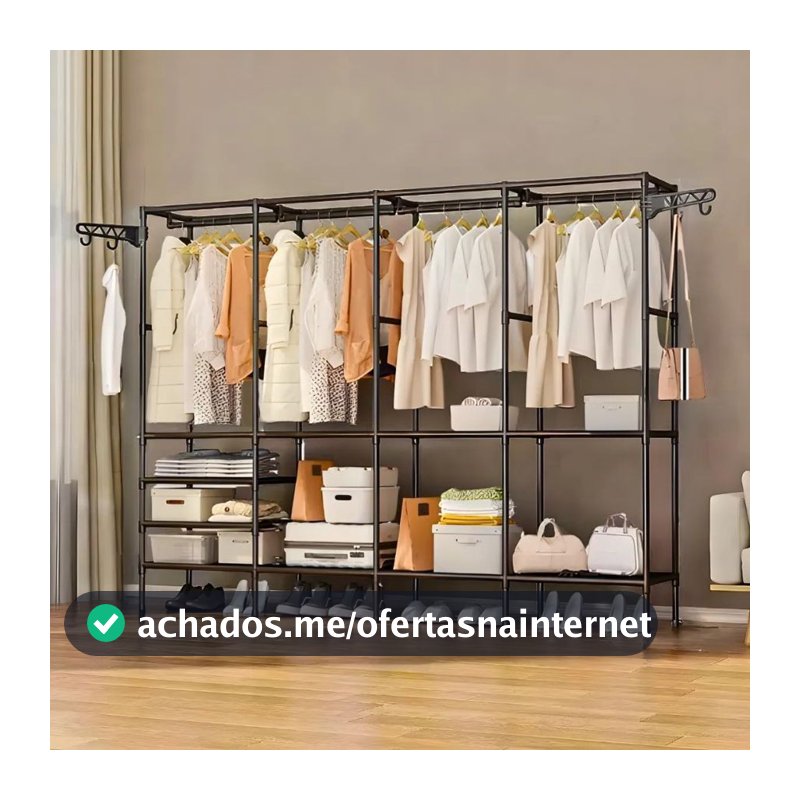 Guarda Roupa Arara Roupeiro Grande Portatil Cabideiro Para Roupa Sapateira Organizador Multiuso Armário bom
