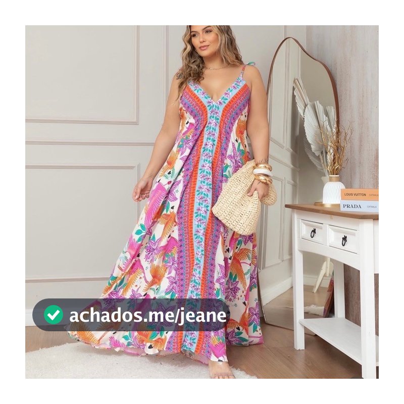 Vestido lenço plus size indiano de alça G1