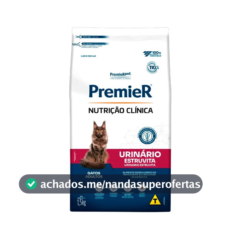 Ração Premier Nutrição Clínica Gatos Urinário 1,5Kg