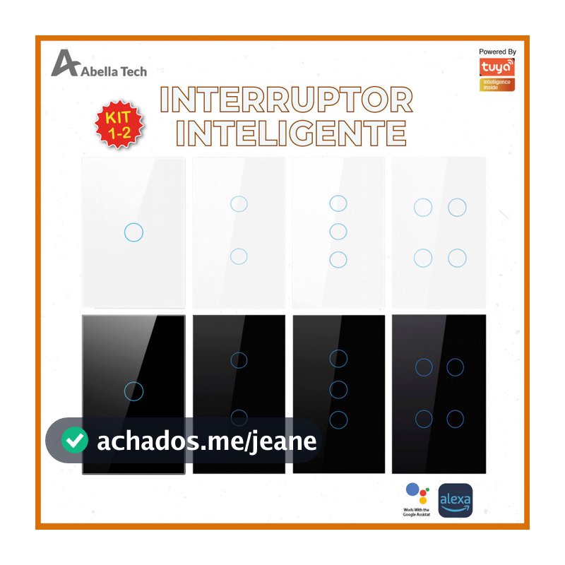 Interruptor Inteligente de Toque Wifi 1 2 3 4 Botões Controle Aplicativo Alexa Tuya e Google