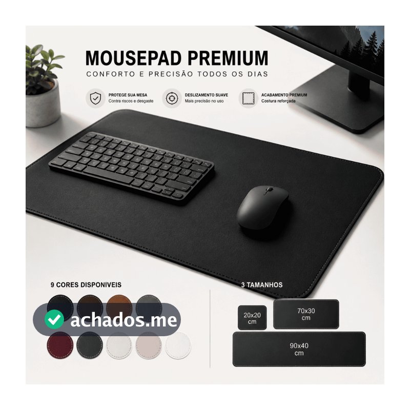 Mousepad Ergonomico 90x40cm Mouse pad Grande Em Couro Desk pad Mesa Home Office