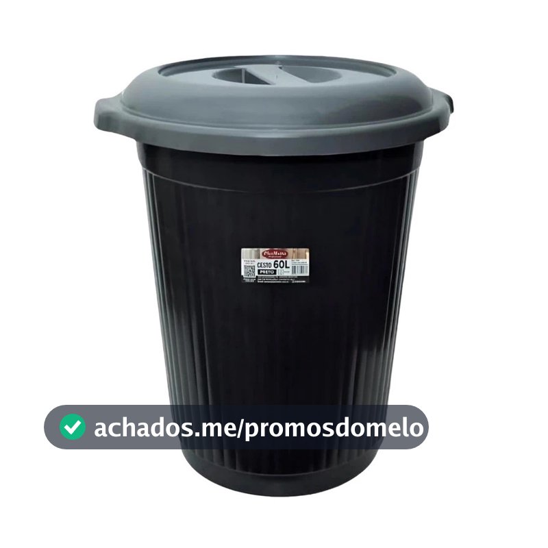 Cesto Lixeira Grande 60L com tampa– Robusta, Funcional e de Alta Qualidade