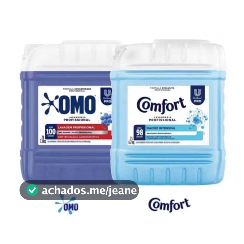 Sabão Liquido OMO Pro Lavanderia Profissional 7L + Amaciante Pro Comfort 7L