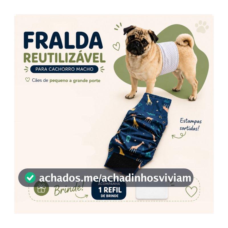 Fralda Lavável Para Cachorro Macho Cão Reutilizável Anti Xixi Pet Top