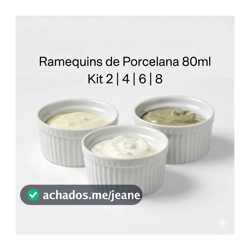 Kit Ramequins Porcelana 80ml | Molhos Porções Restaurante Buffet Sobremesas Porcelana