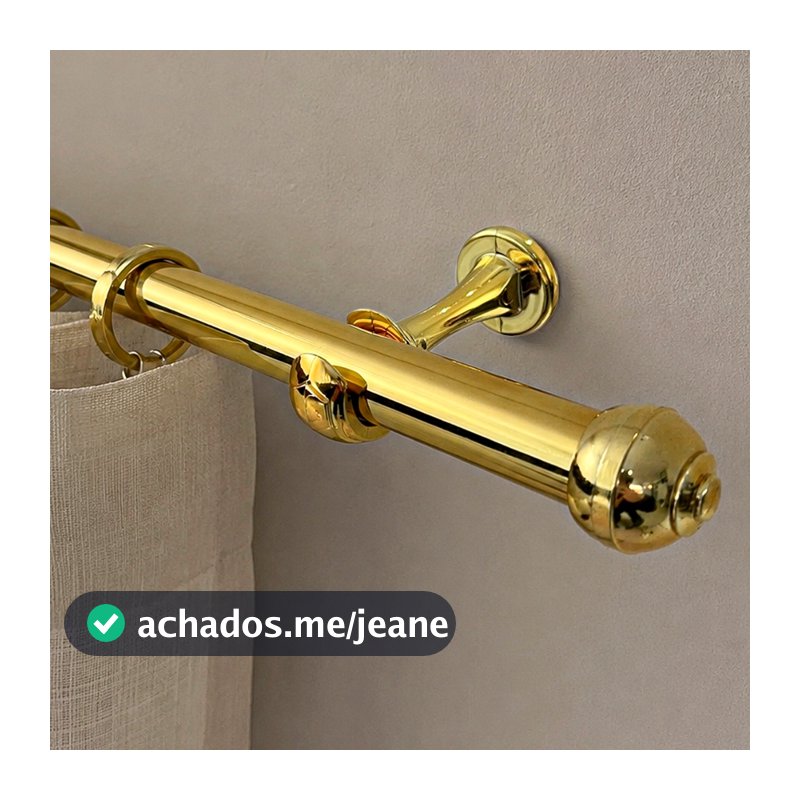 Varão Dourado com acessorios  28mm de Aço Reforçado para Cortina - Elegância e Instalação Fácil