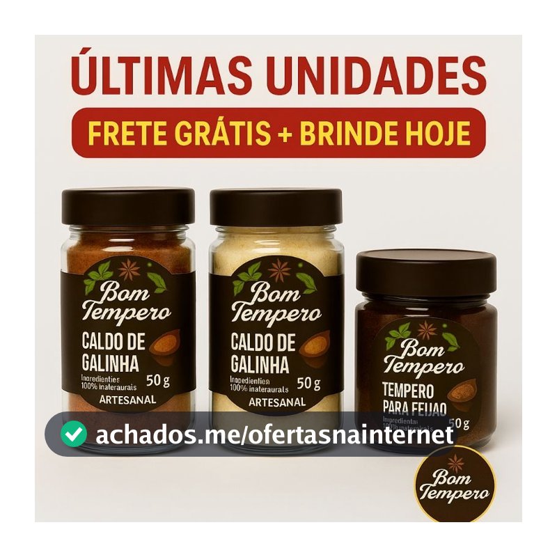 Kit de Caldos Artesanais Naturais 3x50g – Carne, Galinha e Feijão