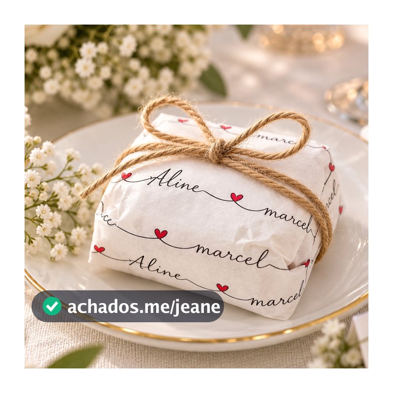 Embalagem Bem Casado Personalizada 50 Unidades Papel Estampado Casamento Noivado Brownie Pão de Mel