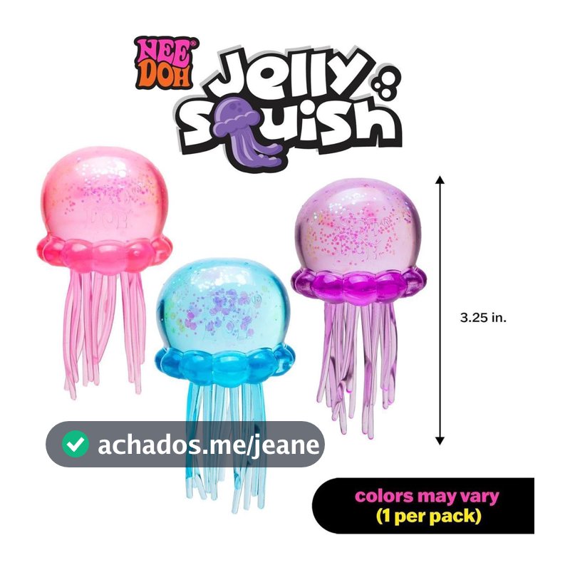 NeeDoh Nice Cube & Coração - Jellyfish: brinquedo squishy macio, fidget para aliviar o estresse, presente para crianças