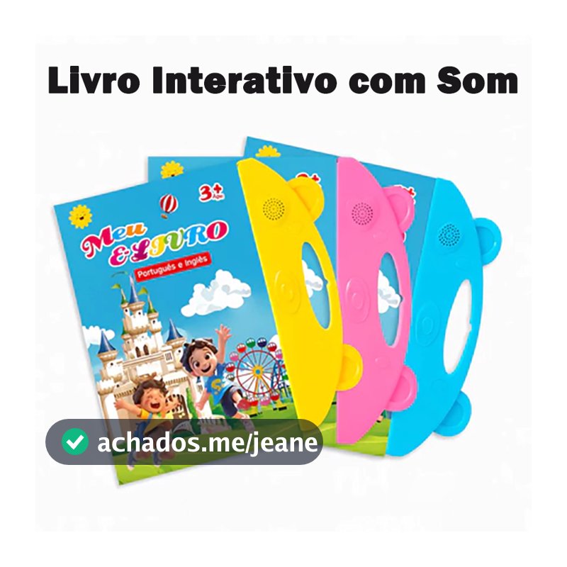 Livro Interativo com Som Infantil Bilíngue Português Inglês Multi Temas Toque Educativo Aprendizagem